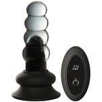 Sinful Vibrating Beaded Glass Butt Plug With Remote - Clear