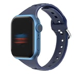 Compatible avec Apple Watch Bracelet de rechange en silicone de 42 mm, 44 mm, 45 mm, compatible avec Apple iWatch Series 7/SE/6/5/4/3/2/1 pour homme et femme (bleu marine)