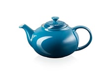 Le Creuset Stoneware Classic Teapot, 1.3 Litres, Serves 3-4 Cups, Deep Teal, 80702136420003