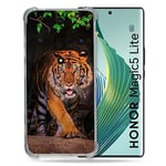 Cokitec Coque Renforcée pour Honor Magic 5 Lite Animal Tigre Jungle