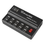 12 Ports USB Hub 5V 12A Power Adapter Charging Station Adapter Charger Home BGS