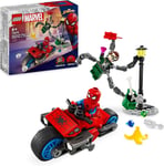 LEGO Marvel Motorcycle Chase: Spider-Man vs. Doc Ock, Motorbike Building Toy... 