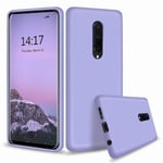 CRABOT Compatible with OnePlus 6T Liquid Silicone Phone Case Gel Rubber Shockproof Cover Soft Anti-Fall Scratch-Resistant Phone shell+1*(Free Screen Protector)-Purple