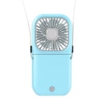 McNory Portable Fan USB Rechargeable Handheld Fan Mini Foldable Neck Fan 3000mah Personal Cooling Fan with 3 Speed for Travel Outdoor Office Home(Blue)