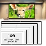 RASHION Projector Screen, Portable Projector Screen with 16:9 HD Screen for School Home Theatre Cinema, Foldable Projection Screen 60"/72"/84"/100"/120"/150" (150 inch)