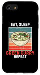 Coque pour iPhone SE (2020) / 7 / 8 Curry vert Retro Eat, Sleep Green Curry Répéter le curry vert vintage