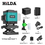 HILDA 16/12 lignes niveau laser ligne verte SelfLeveling 360 horizontal et vertical super puissant faisceau vert niveau laser - Type AB148