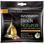 4 x Garnier Black Naturals Hair Dye  Original Black- Shade 2.0   - NO AMONIA