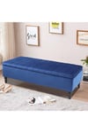 Blue Upholstered Storage Ottoman Entryway Bench