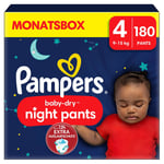 Pampers Baby-Dry Pants Night , størrelse 4 Maxi, 9-15 kg, månedsboks (1 x 180 bleier
