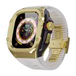 Shellbox High Brushed Metal Skal w Strap Apple Watch Ultra 49mm Guld/White
