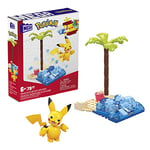 MEGA Pokémon Pikachu’s Beach Splash building set with 79 compatible bricks and pieces connect with other worlds, toy gift set for ages 7 and up, HDL76