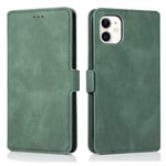 LCHULLE Retro Vintage iPhone 12 Max/iPhone 12 Pro Case, iPhone 12 Max/iPhone 12 Pro Phone Case, Flip Leather Wallet Phone Cover for iPhone 12 Max/iPhone 12 Pro, Green