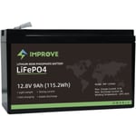 Improve Lithium 12V LiFePO4 batteri 12Ah med 12A BMS