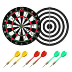 Benkeg Dartboard - 17in Double Side Dartboard Professional Dart Board Game Set with 6 Plastic Darts for Competition Family Entertainment