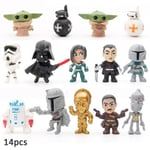 14 st/set Star Wars Mini Figurer Set, Tårtdekoration Dekoration Festtillbehör Figurer Heminredning Present Db