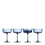 Lyngby Glas - Vienna champagneskål 35 cl 4 stk blå