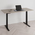Höj och sänkbart skrivbord, 2 motorer, digital, svart stativ, ek bordsskiva 160x80 cm