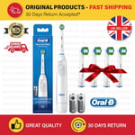 Oral-B Braun Precision Clean battery Toothbrush (White) + 4 Oral B Brush Heads