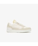 Lacoste Womenss T-Clip Trainers in White - Off-White Leather - Size UK 3