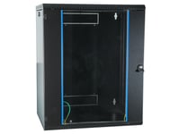 Efb Elektronik 691715Vts.45, Väggmonterad Rack, 15U, 50 Kg, Knapplås, Svart