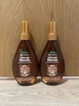 2 x Garnier Coconut Smoothing Hair Oil Dry Frizzy Hair, 150ml