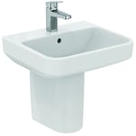 Ideal Standard I.LIFE B Lavabo Salle de Bain, T460901, 50 x 44 cm, Toilette, Fixation Mur, Céramique, Percé pour robinetterie, Blanc