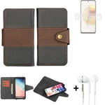 wallet case for Motorola Moto G73 5G + earphones bookstyle cover pouch