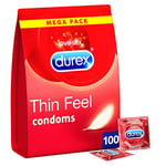 Durex Thin Feel Condoms, Pack of 100