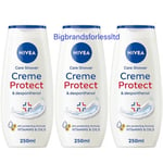 Nivea Creme Protect Shower Gel  Soap Free With Vitamin & Oil PH Balanced 250mlX3
