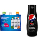 sodastream 1041340490 Lot de 3 Bouteilles en Plastique Pet Gris & Concentré Pepsi Max, 440ml
