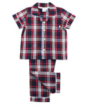 Mini Vanilla Boys' Navy/ Red Check Cotton Traditional Pyjamas - Size 5-6Y