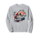 lucky Japanese koi fish carp lover Asian goldfish art Sweatshirt