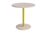 Bord Donut, Ø700 Mm, Höjd 720 Mm, Vitpigmenterad Ask På Gul Ram