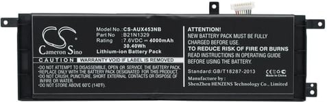 Batteri C21N1329 for Asus, 7.6V, 4000 mAh