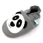Dotty Fish Chaussures Cuir Souple bébé. Chaussures de Poussette pour Les Filles et Les garçons. Panda Gris. 18-24 Mois (23 EU)