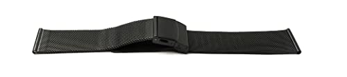 System-S Bracelet milanaise en métal pour montre connectée Fitbit Versa 4 / Versa 3 / Sense 2 / Sense - Noir, Métallisé/noir, Eine Grösse, Classique