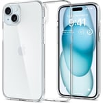 Spigen iPhone 15 (6.1) Liquid Crystal Case - Crystal Clear ULTRA-THIN - Premium TPU Super Lightweight - Exact Fit - Absolutely NO Bulkiness Soft Case