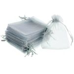 20-Pack - Små Organzapåsar - Presentpåsar - Organza Påsar grå