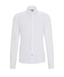 Hugo Boss Black Mens C-hal-spread Collar Long Sleeved Shirt White - Size 15.5 inch