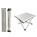 Portable Table Barbeque Grill Outdoor Folding Table Outdoor Camping Table Portable Mini Picnic Table Lightweight for Beach Hiking Silver