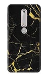 Gold Marble Graphic Printed Case Cover For Nokia 6.1, Nokia 6 2018