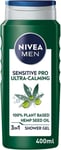NIVEA MEN Sensitive Pro Hemp Shower Gel (400Ml), Alcohol-Free Sensitive Skin Men