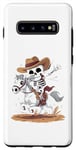 Coque pour Galaxy S10+ Dabbing Squelette Cowboy Costume d'Halloween pour enfants garçons hommes Dab