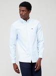 Lacoste Long Sleeve Oxford Shirt - Blue, Light Blue, Size S, Men