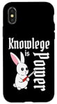iPhone X/XS Knowledge Is Power Cute Kawaii Cartoon Bunny Rabbit Knife Case