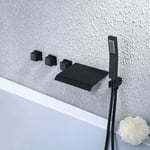 Kroos ® - Robinet mélangeur bain-douche cascade à encastrer - Noir