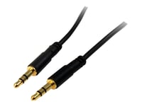 Startech.Com 15 Ft. (4.6 M) 3.5Mm Audio Cable - 3.5Mm Slim Audio Cable - Gold Plated Connectors - Male/Male - Aux Cable (Mu15mms) - Ljudkabel - Mini-Phone Stereo 3.5 Mm Hane Till Mini-Phone Stereo 3.5 Mm Hane - 4.6 M - Svart - För P/N: Kitbxavhdpeu,