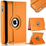 TechDealsUK 360 Degree Rotating Case For Apple iPad 4 3 2 (2011-2012) PU Leather Stand Swivel Folio Cover (Orange)