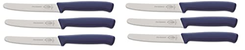 F. Dick ProDynamic Ensemble de couteaux universels 6 pièces à lame crantée (couteau de cuisine bleu, longueur de lame 11 cm, couteau universel, lame en acier X55CrMo14, dureté 56° HRC) 85015112-12
